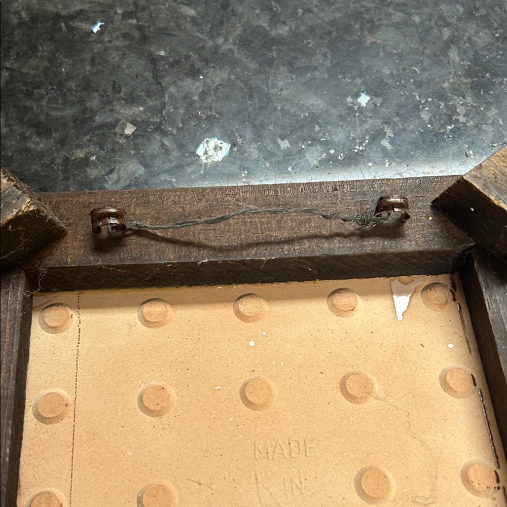 Vtg 80s Piemme Made in Italy Trivet Tile Wood Frame Brown Cream Floral Decor 8" - Picture 4 of 6